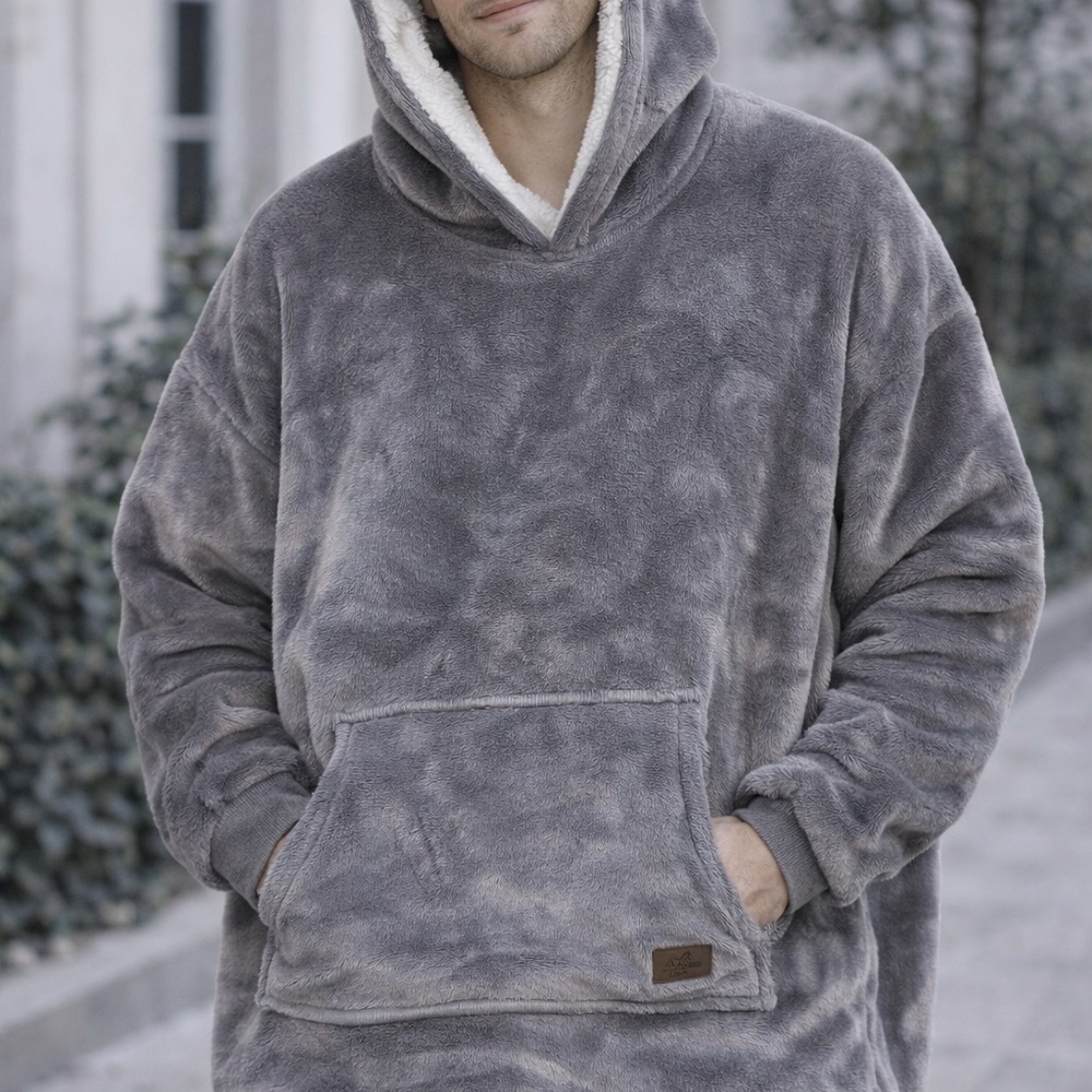 Men's Gray Fleece Hoodie